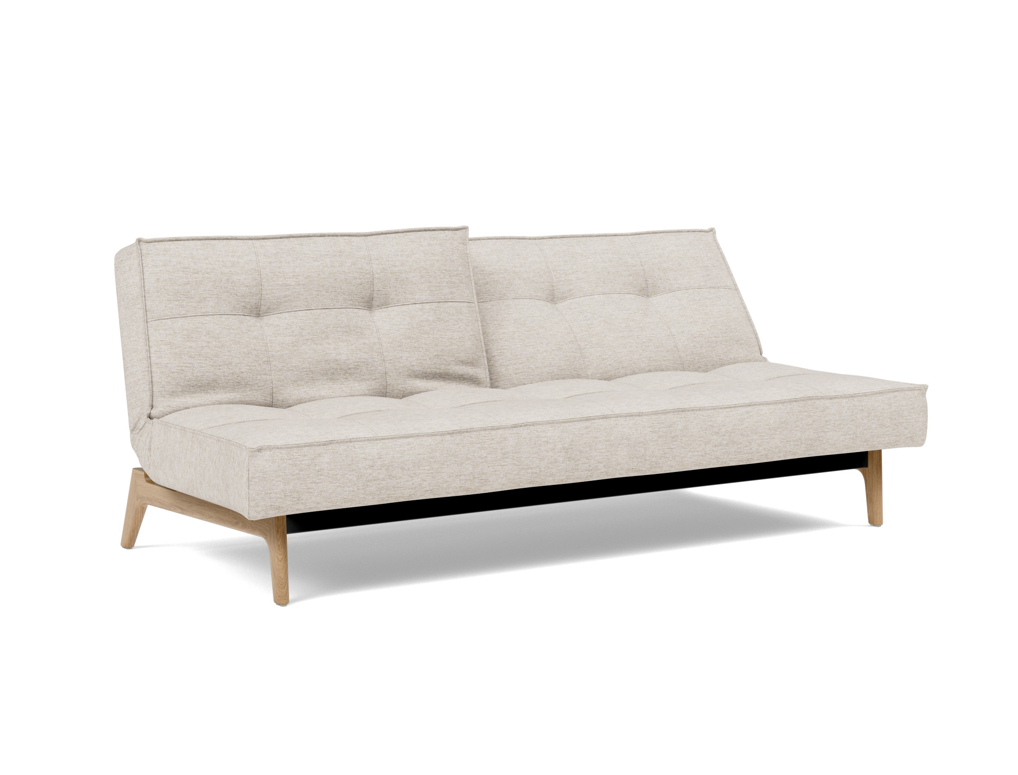 Schlafsofa Splitback Chenille Yuveno 470-Natural Beine Eiche