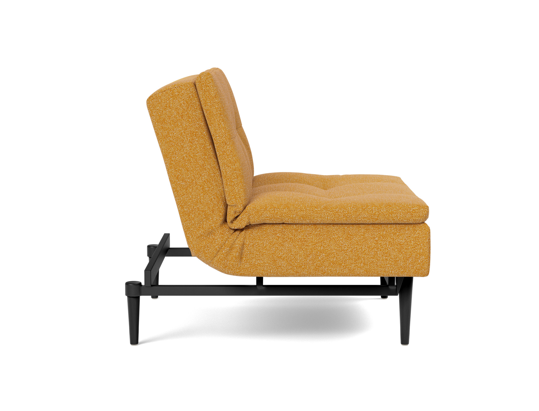 Sessel Dublexo Boucle Skandi 536-Ochre Beine Styletto Eiche schwarz