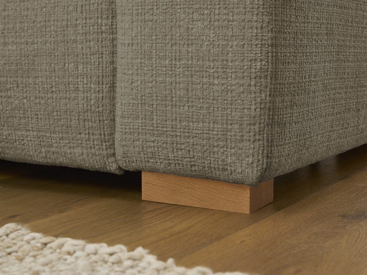 Bobochic Augustin Ecksofa mit Schlaffunktion und Bettkasten Strukturstoff Taupe, Liegefläche 160 × 200 cm