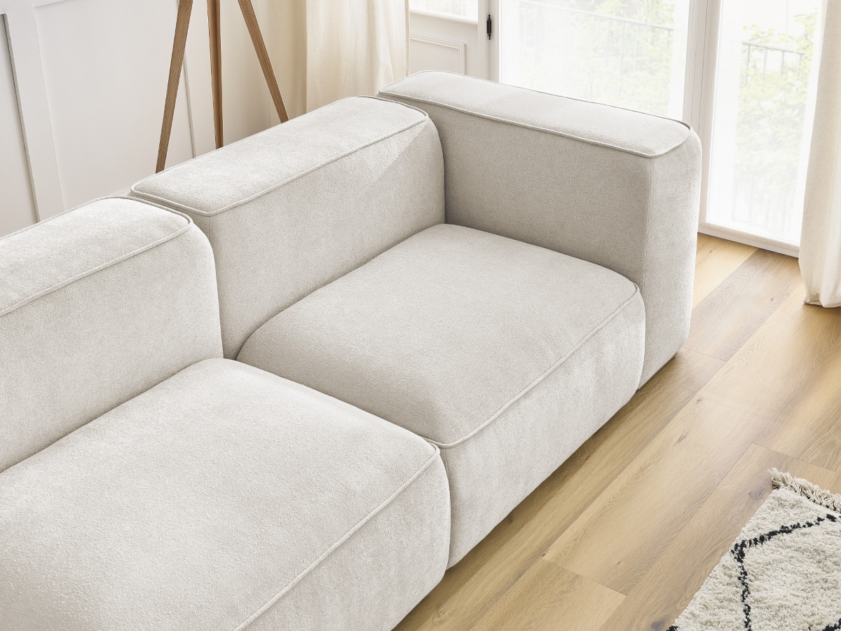 Bobochic Zephyr Sofa 3-Sitzer Strukturstoff Weiß