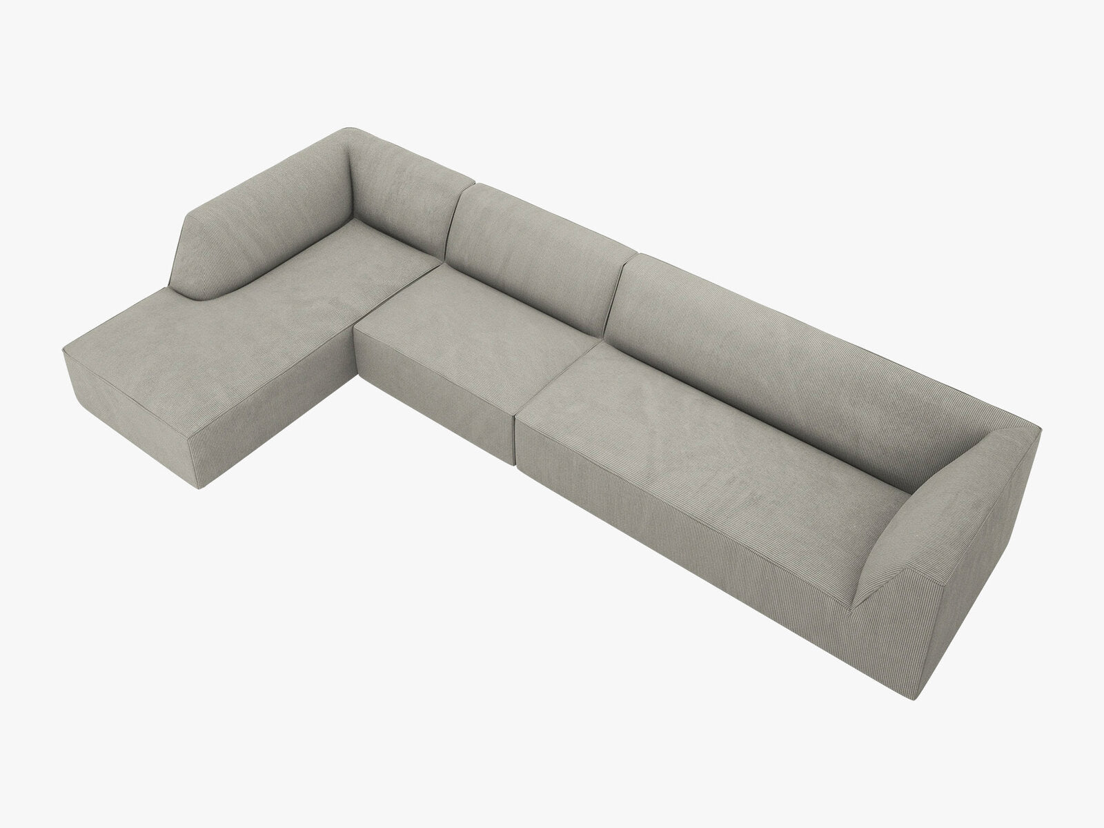 Micadoni Ecksofa Ruby 5-Sitzer Links Kord Scala Hellgrau