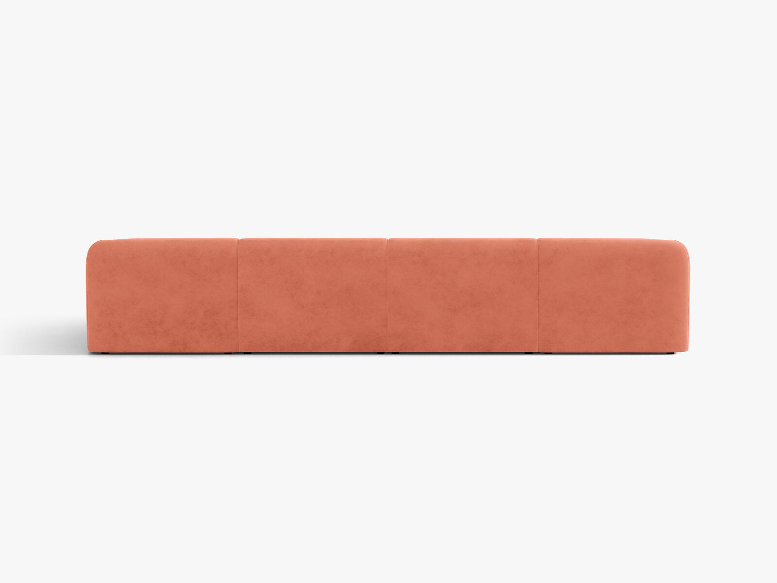 Micadoni Panorama-Sofa Miley 5-Sitzer Samt Venus Koralle