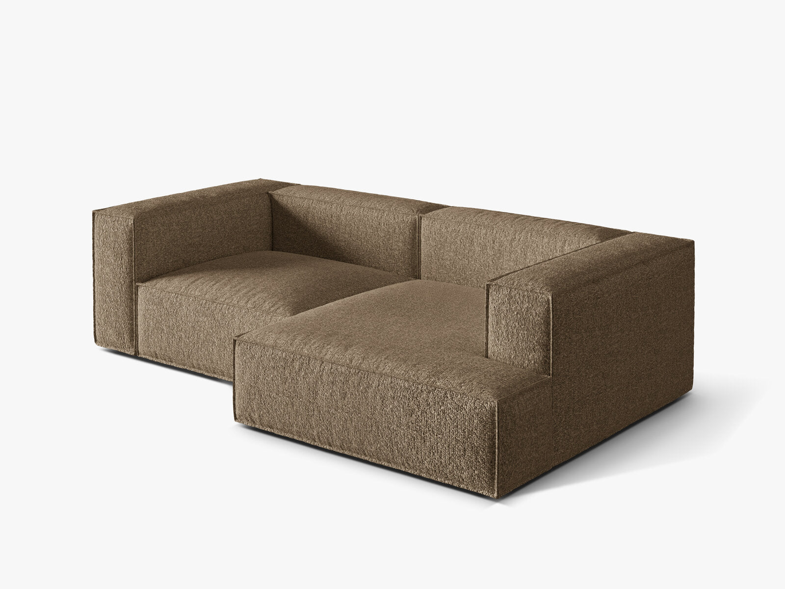 Micadoni Ecksofa Nuria 3-Sitzer Rechts Boucle Cappuccino