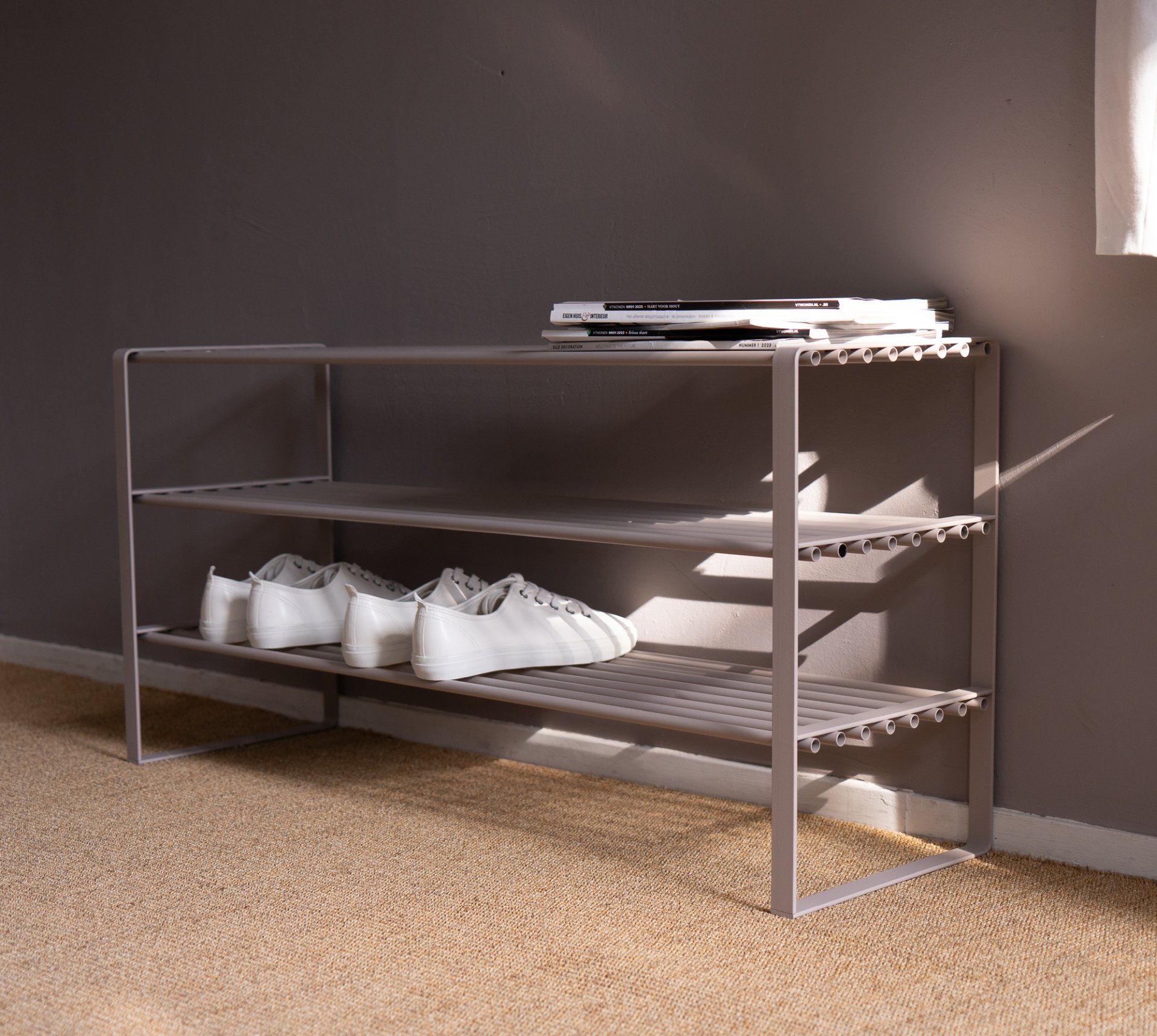 Spinder Design Schuhregal Rex SR 2 - 100 cm Silky Taupe