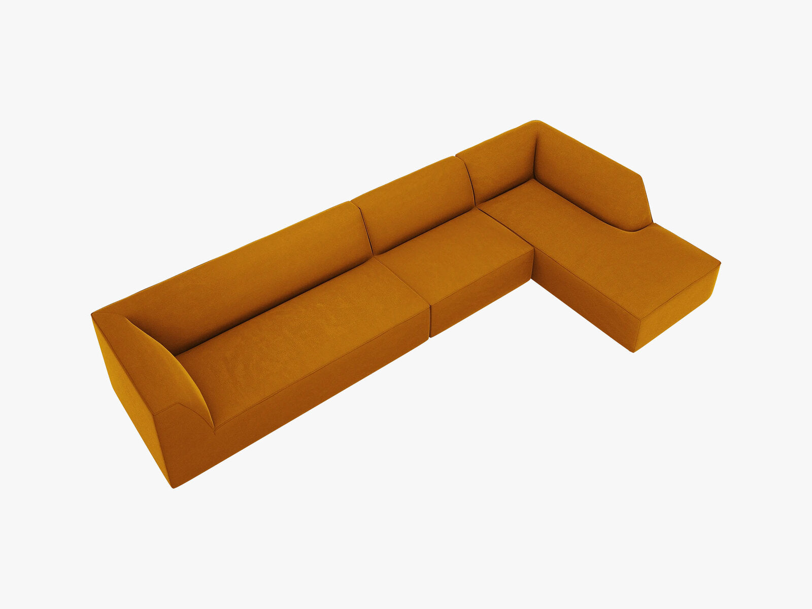 Micadoni Ecksofa Ruby 5-Sitzer Rechts Samt Salvador Gelb