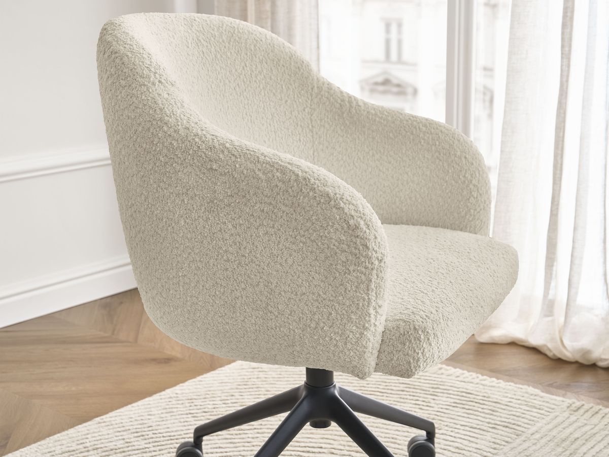 Bobochic Sophie Bürostuhl Bouclé-Stoff Beige
