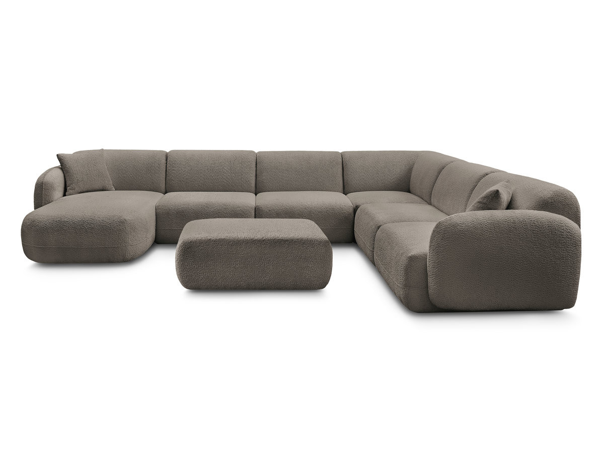 Bobochic Anda Wohnlandschaft mit Pouf 373 × 289 cm Chenille Taupe Ecke rechts