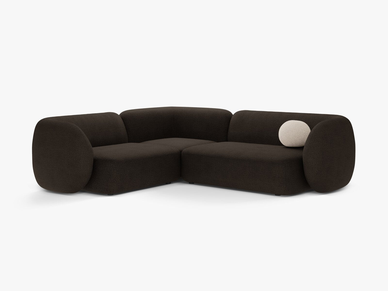 Micadoni Ecksofa Kate 4-Sitzer Links Boucle Baloo Braun