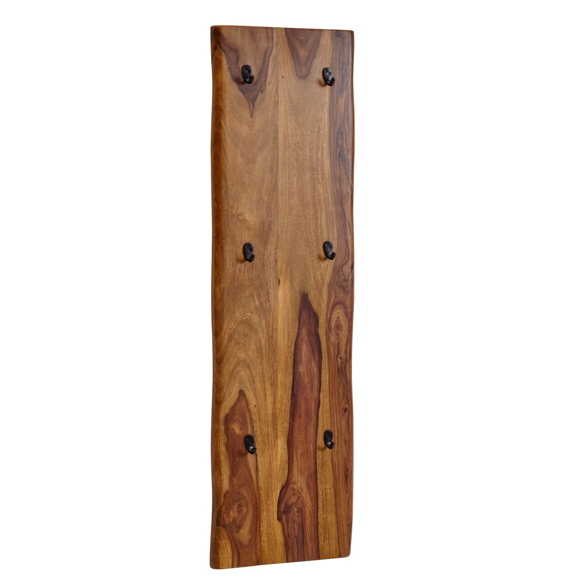 Garderobenpaneel Reykir Massivholz Dunkelbraun 40 × 7 × 140 cm