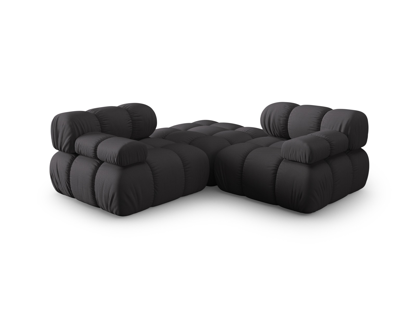 Micadoni Modulares Sofa Bellis 3-Sitzer mit flachem Modul 3D-Stoff Sonic Espresso