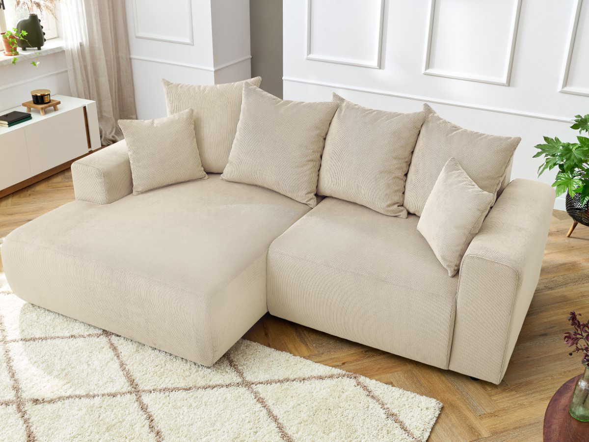 Bobochic Enjoy Ecksofa Cordsamt Beige Ecke links