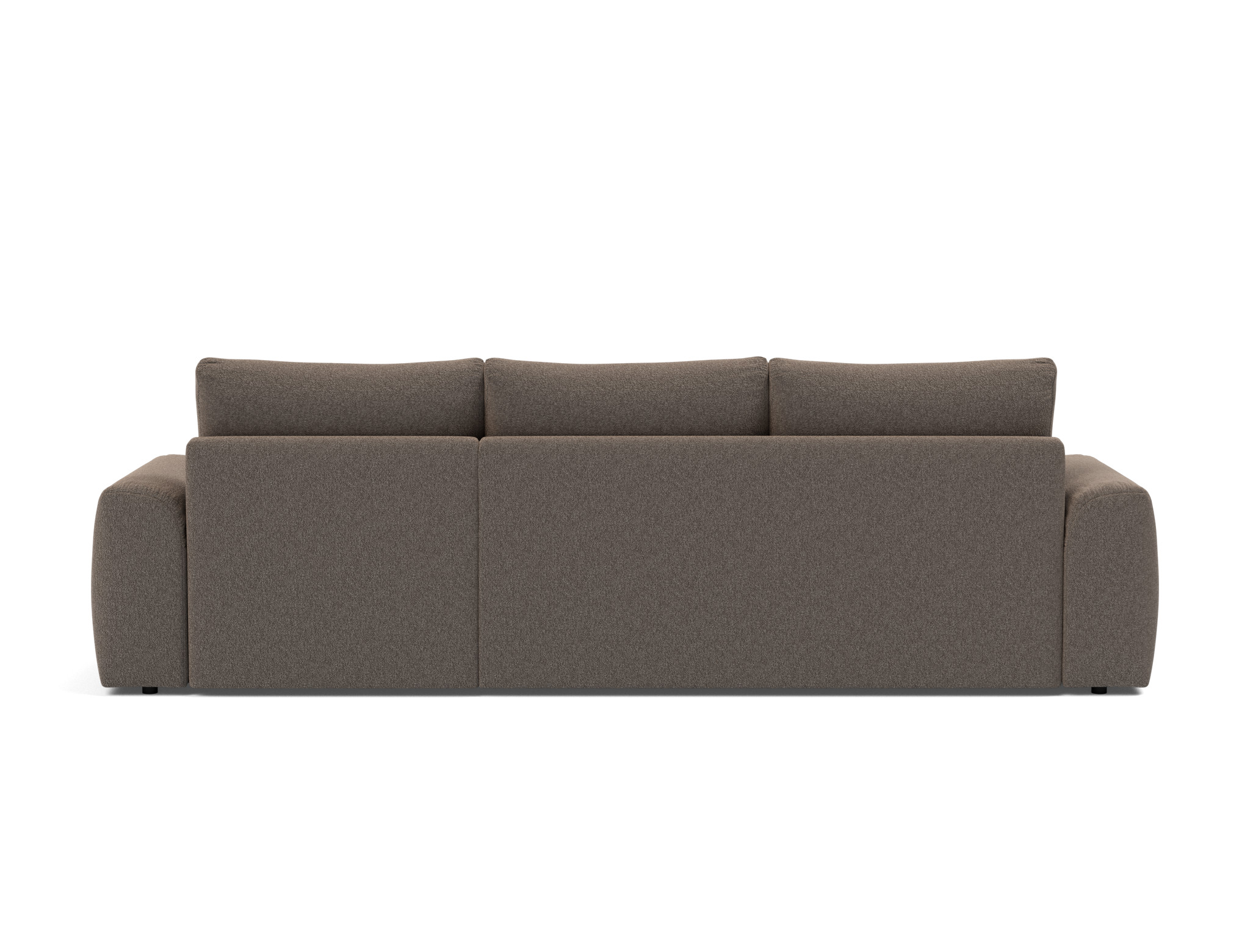 Schlafsofa Norum mit Chaiselongue und Chunky-Armlehnen Boucle Skandi 530-Taupe