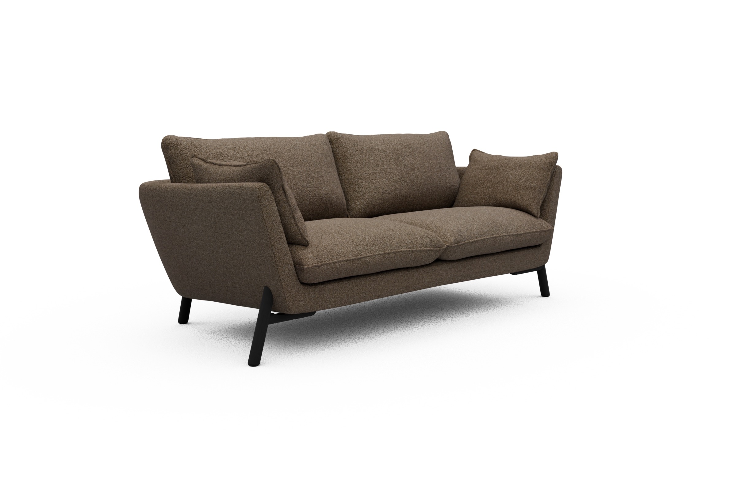 Sofa Emil 2-Sitzer Beinfarbe Eiche Schwarz Aivi-Khaki-Brown