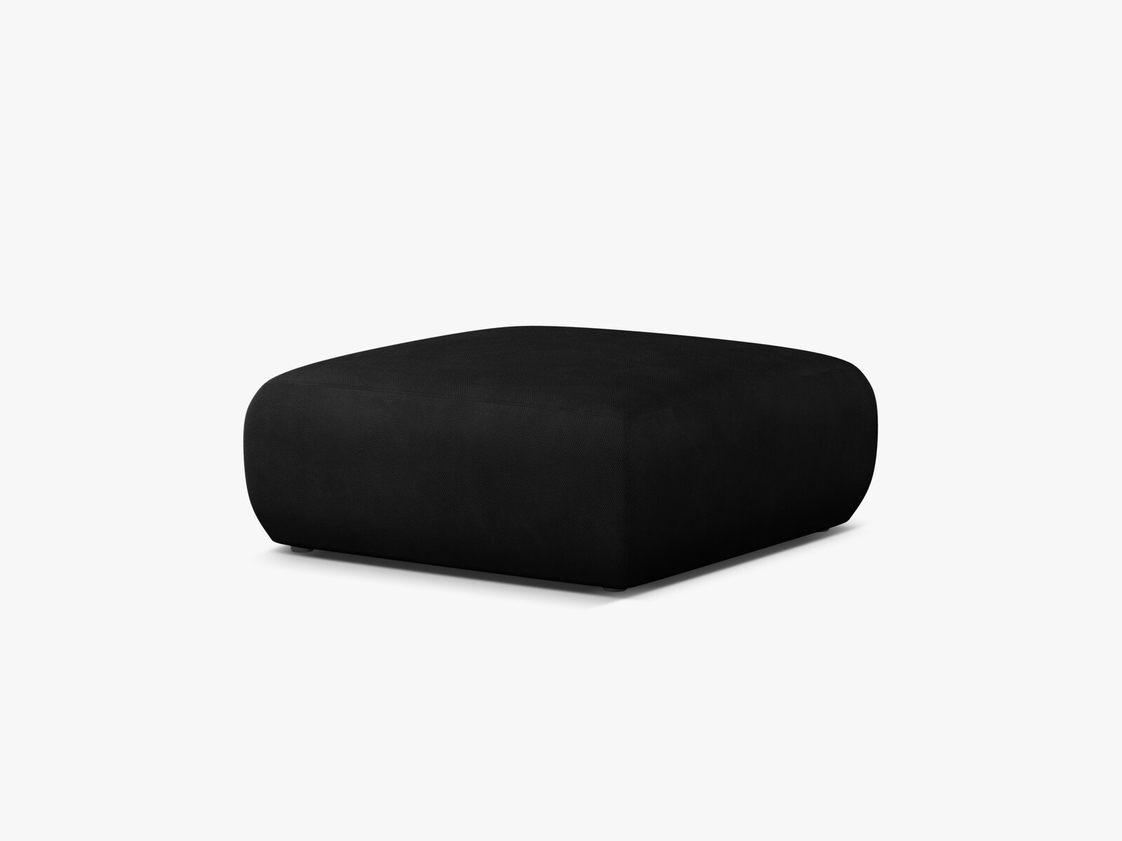Micadoni Hocker Molino Large Strukturierter Stoff Rebel Schwarz