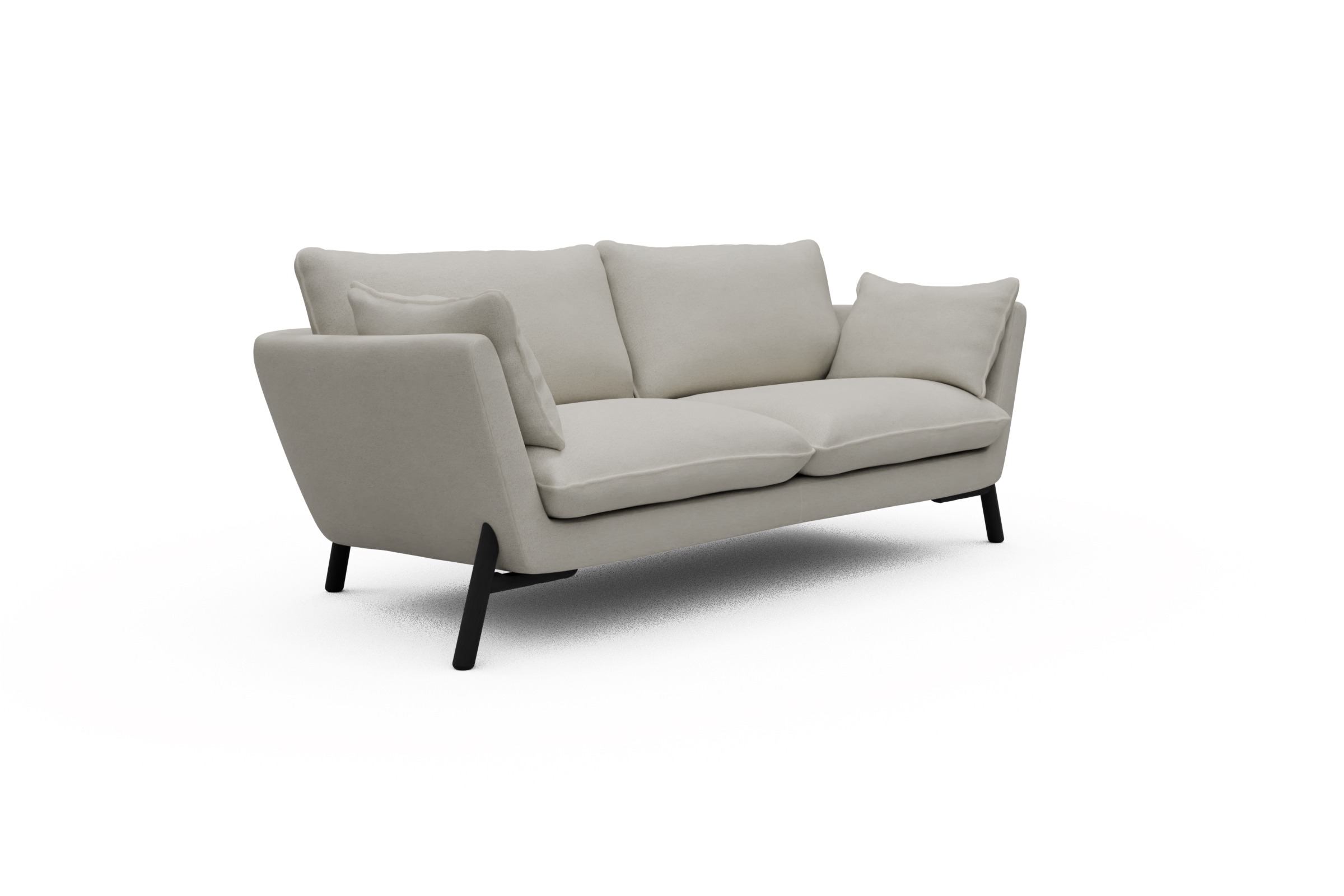 Sofa Emil 2-Sitzer Beinfarbe Eiche Schwarz Denari-Clean-Beige