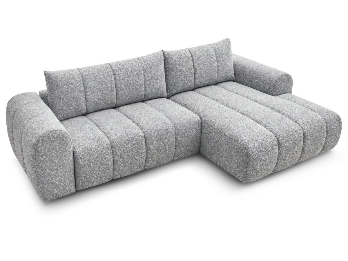Bobochic Nesty Ecksofa 272 cm Melange-Stoff Hellgrau Ecke rechts
