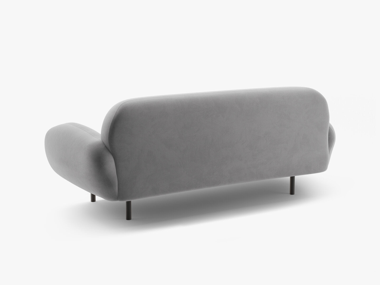 Micadoni Sofa Poppy 2-Sitzer große Version Samt Casino Hellgrau