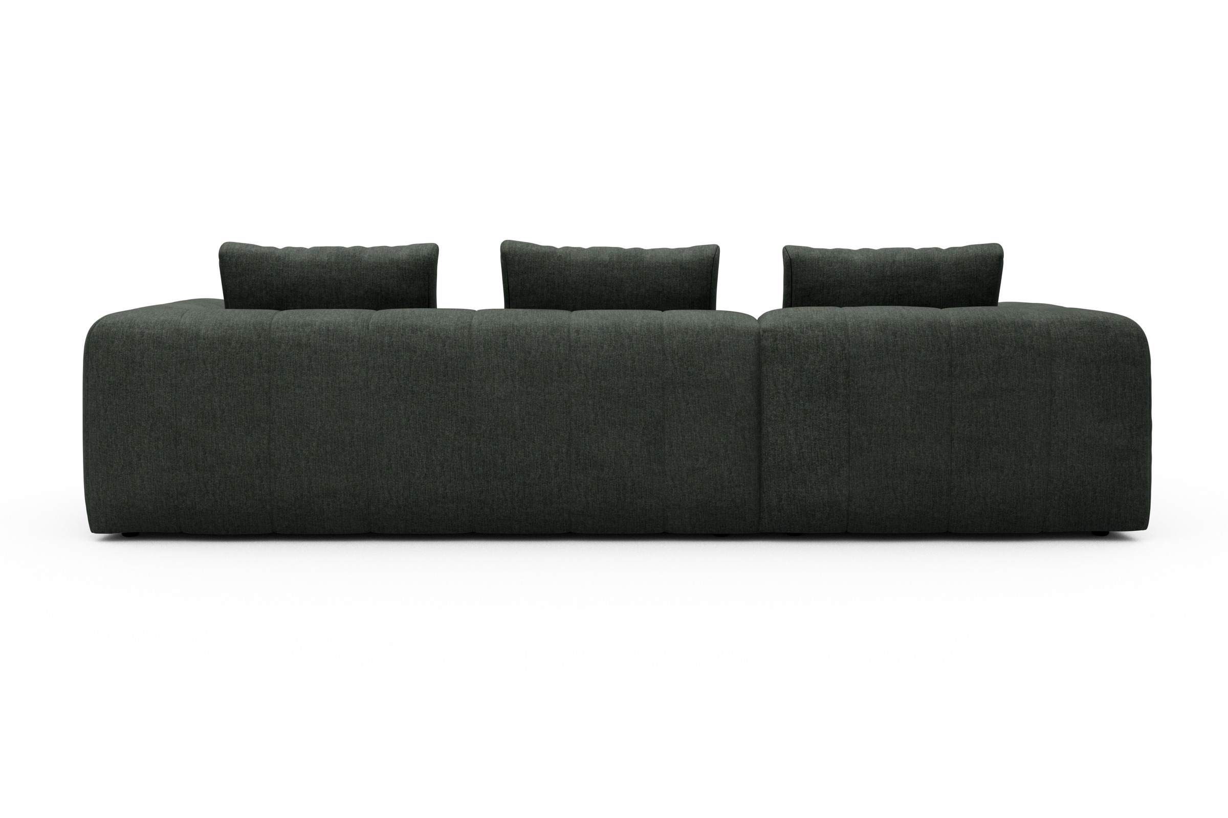 Ecksofa Hugo 2,5-Sitzer Armlehne rechts mit Chaiselongue Aivi-Pine-Green