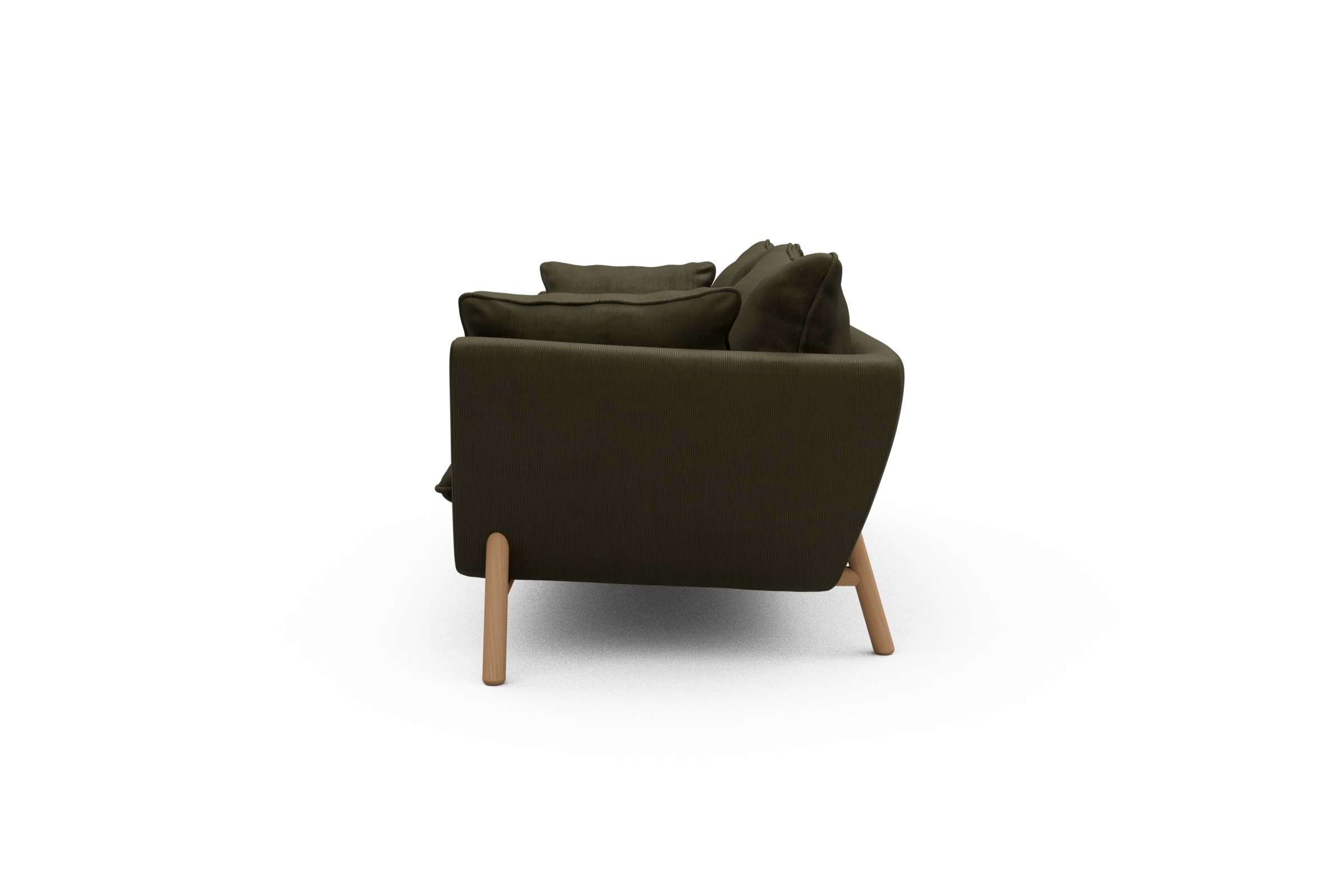 Sofa Emil PREMIUM 3-Sitzer Beinfarbe Eiche Natur Cordufine-Pine-Green