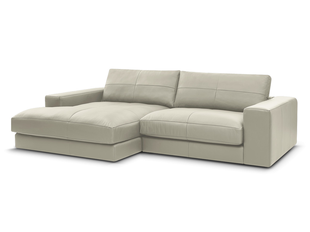 Bobochic Leonard Ecksofa 274 × 159 cm Leder Beige Ecke links