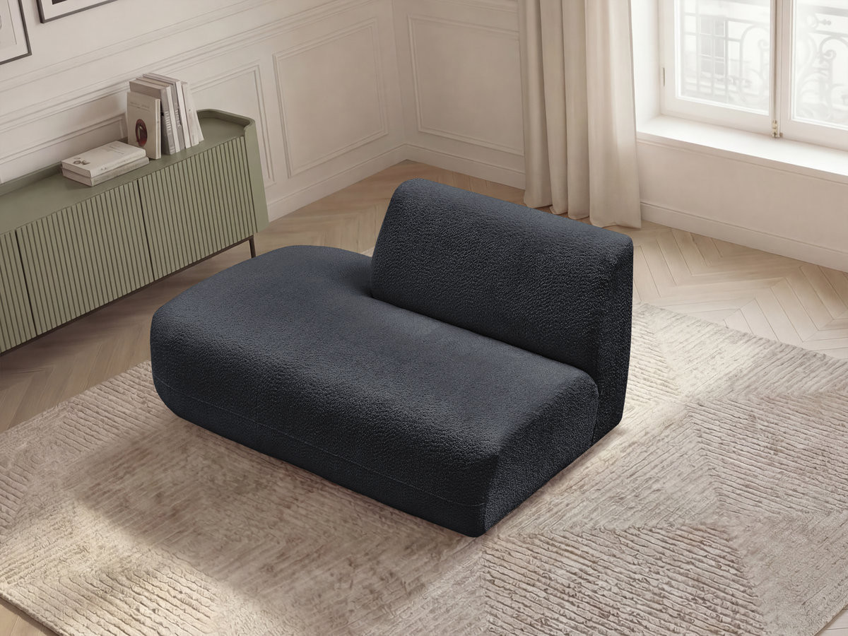 Bobochic Anda Sofamodul 2-Sitzer Chenille Schwarz Ecke links