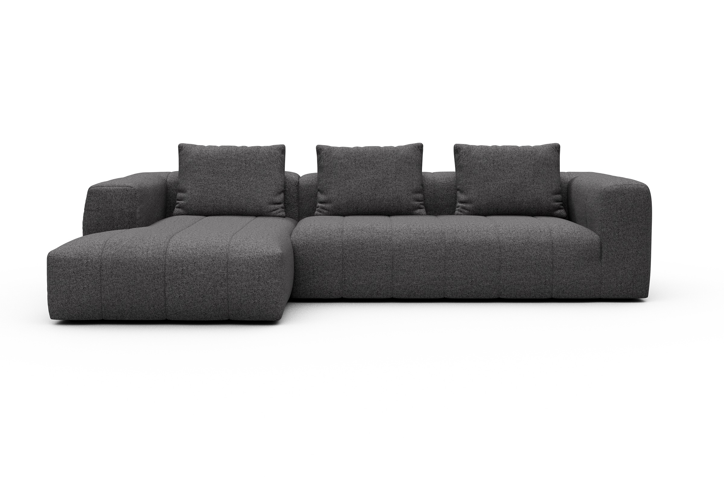 Ecksofa Hugo 2,5-Sitzer Armlehne rechts mit Chaiselongue Sama-Antracite