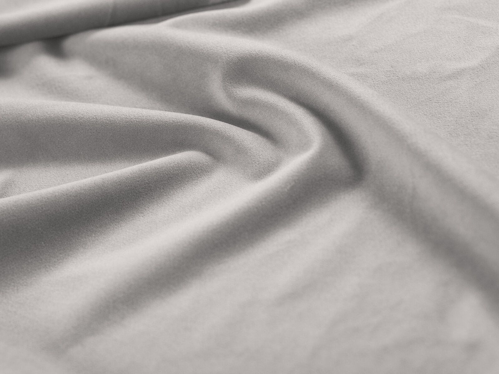 Micadoni Wohnlandschaft Mamaia 7-Sitzer Rechts Samt Bluvel Silber schwarze Beine