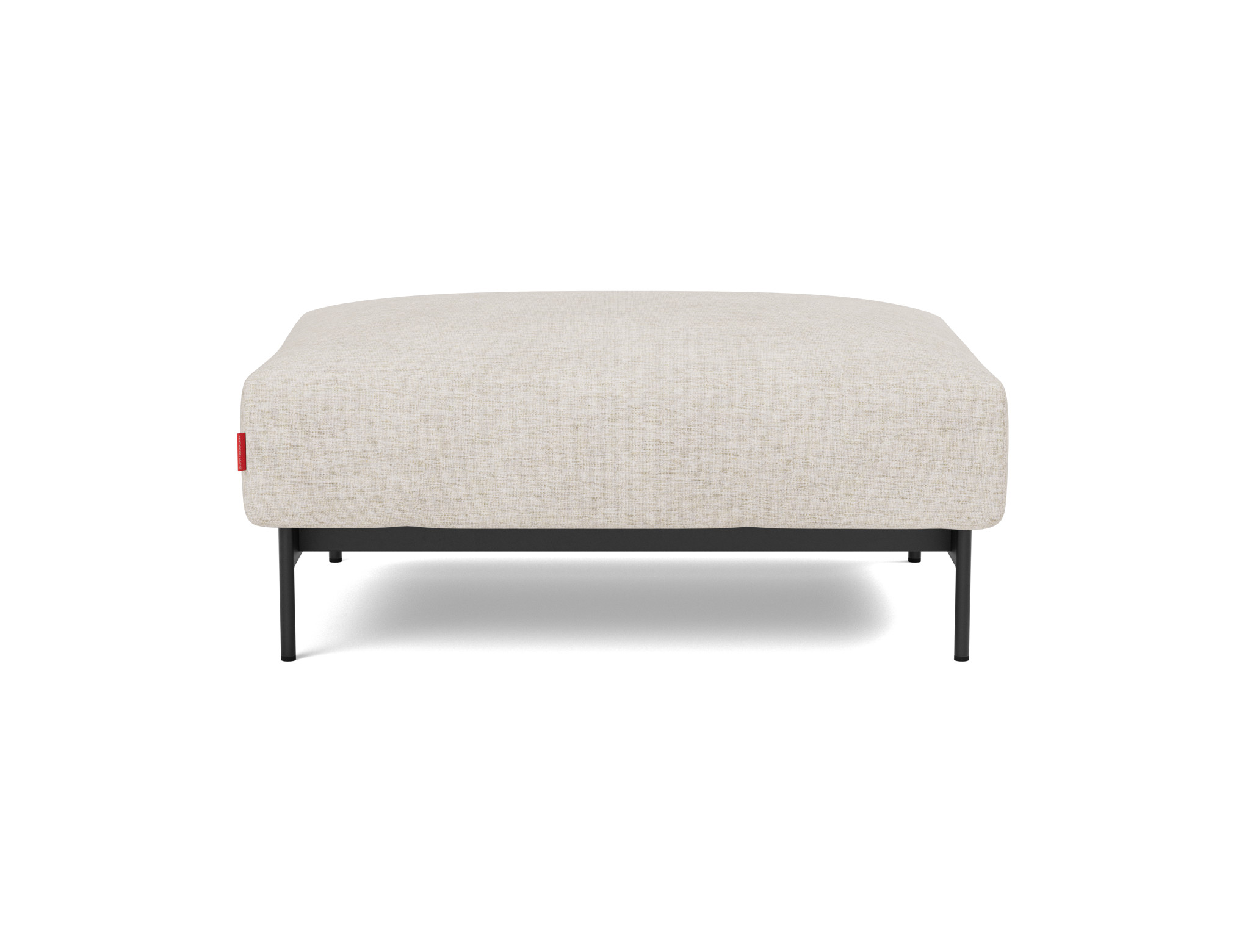 Hocker Malloy Chenille Yuveno 470-Natural Beine Schwarzes Metall