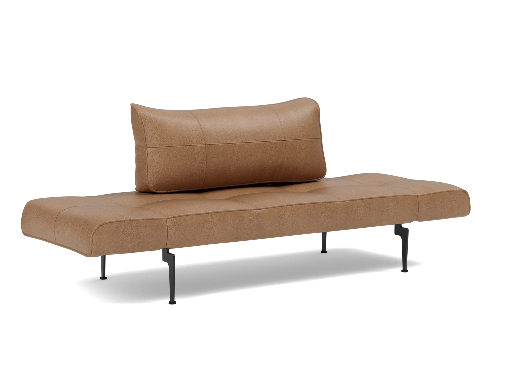 Tagesbett Zeal Lederoptik Faunal 551-Brown Beine Laser schwarz