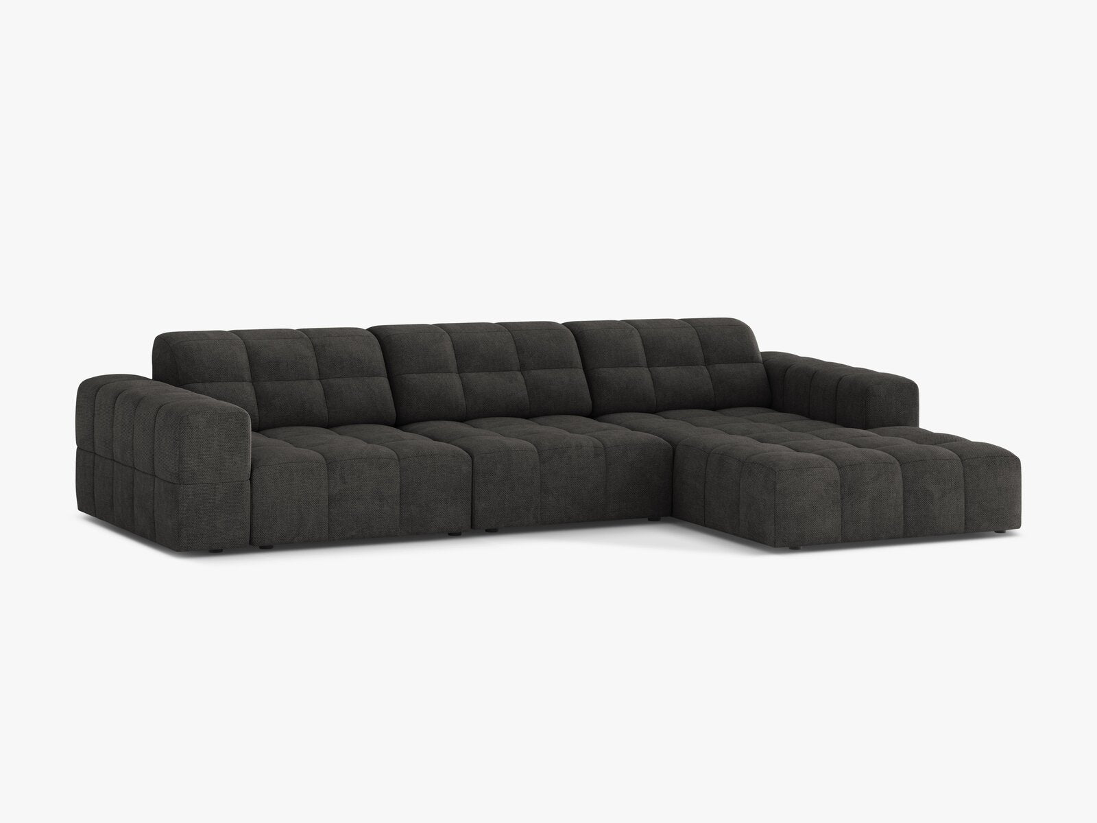 Micadoni Ecksofa Jennifer 4-Sitzer Rechts Chenille Eden Dunkelgrau