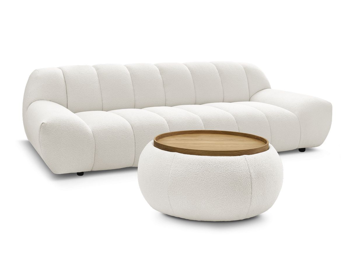 Bobochic Hayden Sofa 3-Sitzer mit Pouf 256 × 107 cm