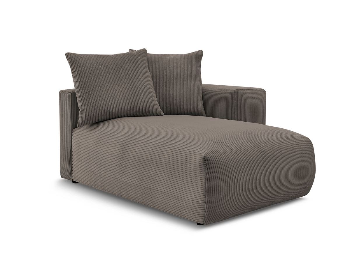 Bobochic Voltaire Méridienne-Modul Cordsamt Taupe Ecke rechts