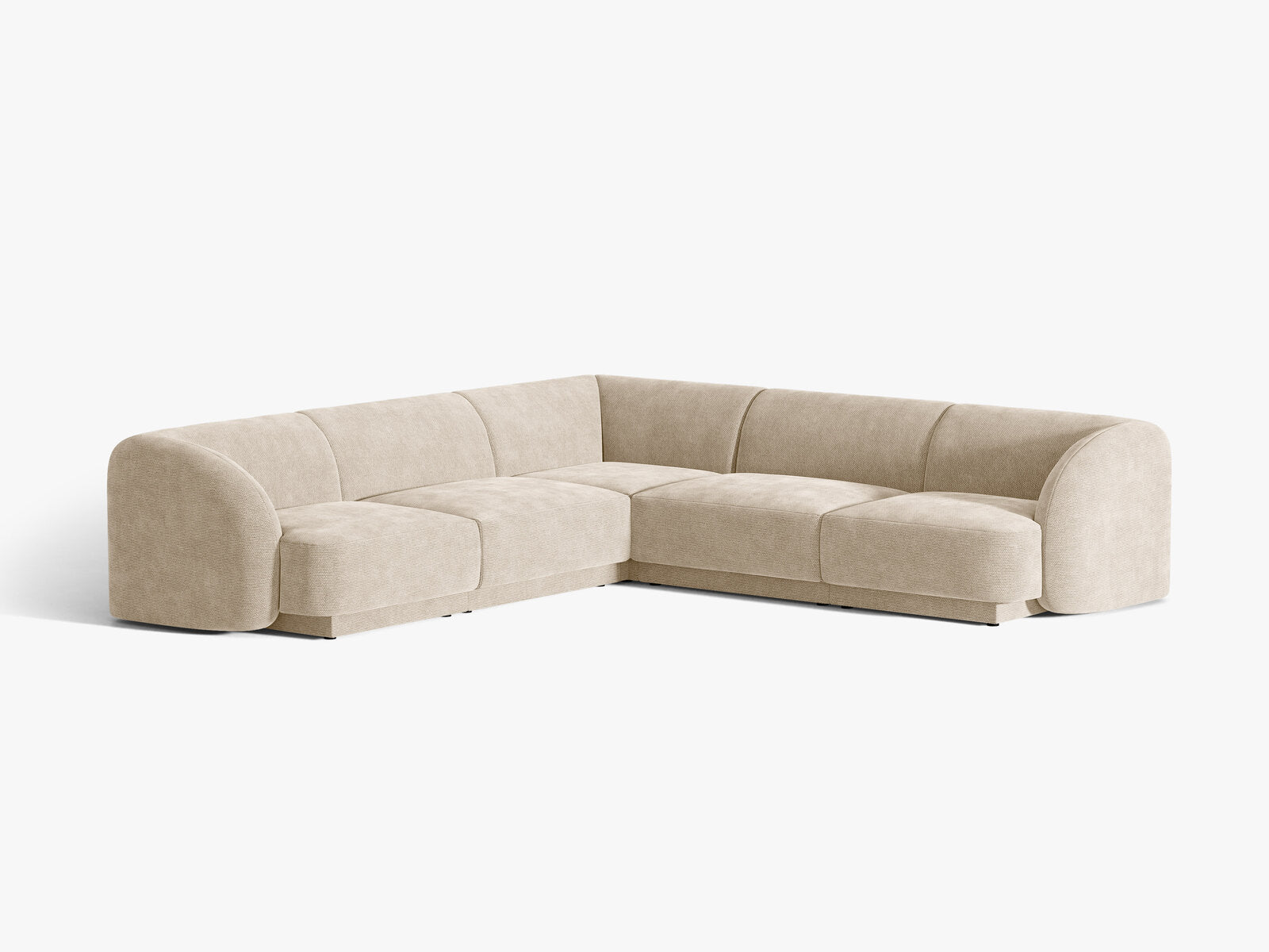 Micadoni 5-Sitzer Symmetrisches Ecksofa Miley Chenille Eden Beige