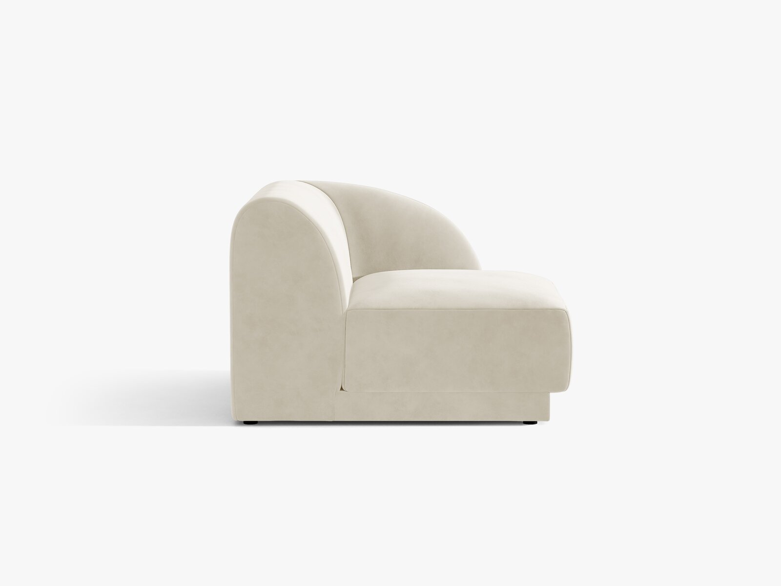 Micadoni Eckmodul Miley 1-Sitzer Rechts Samt Bluvel Helles Beige