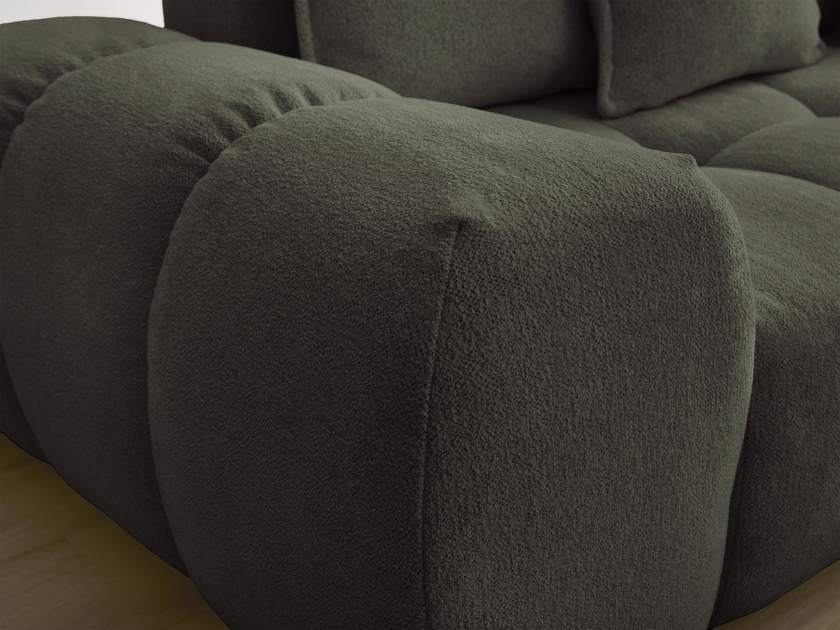 Bobochic Everest Sofa 3-Sitzer, 5 Kissen Melange-Stoff Grün