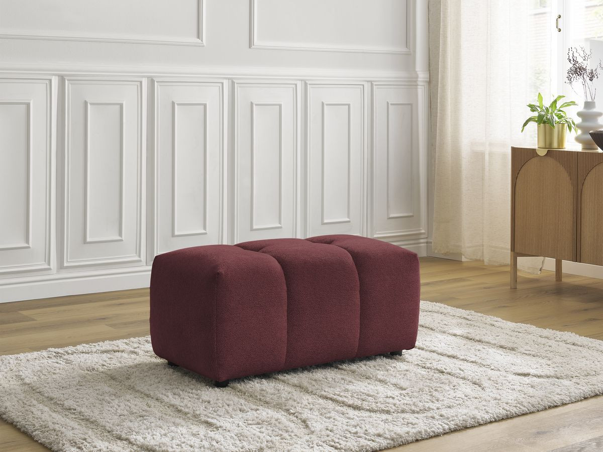 Bobochic Roxelane Pouf Melange-Stoff Rot