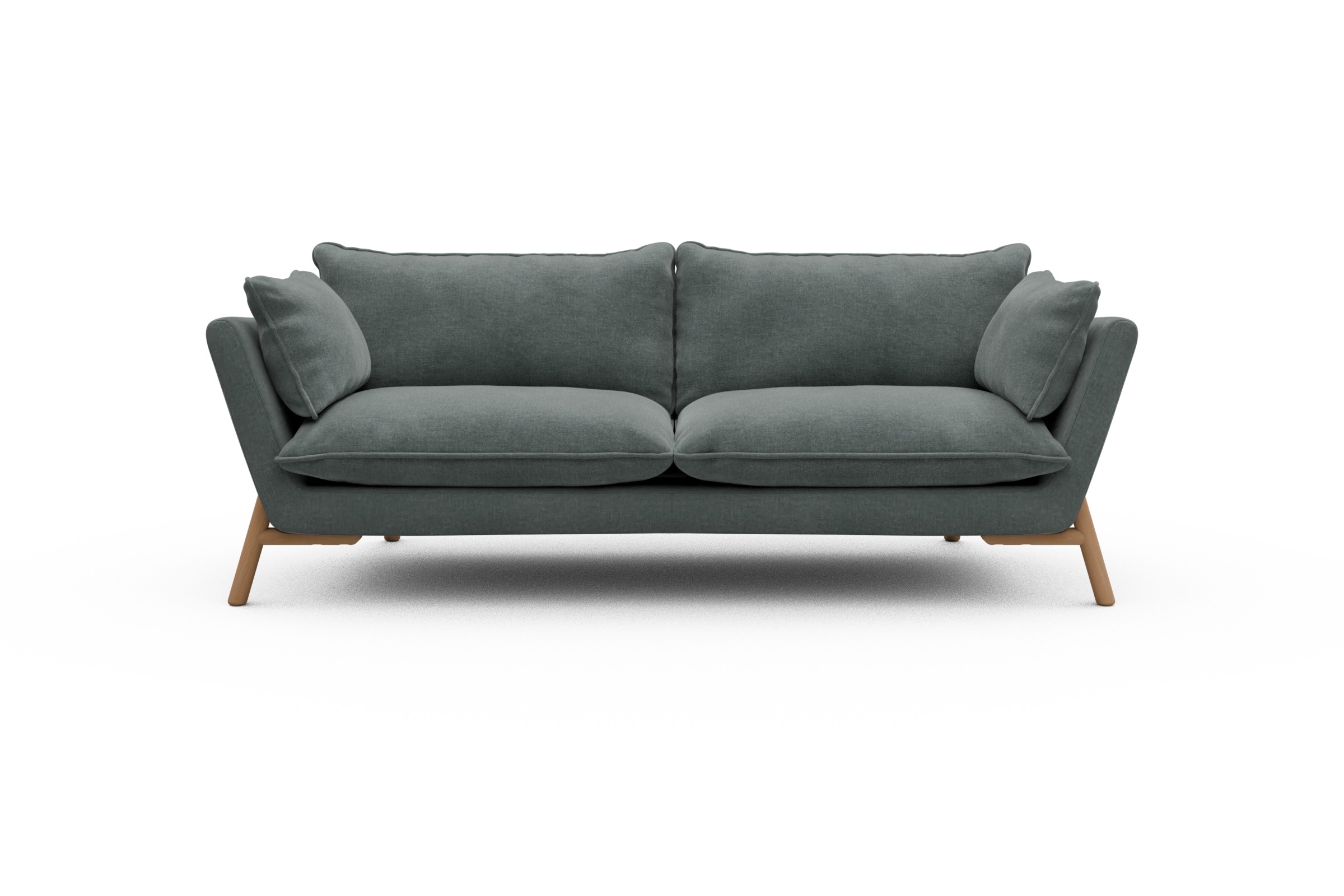 Skandi Home Sofa Emil PREMIUM 3-Sitzer Beinfarbe Eiche Natur Smooth-Silver-Grey moebelfaktor