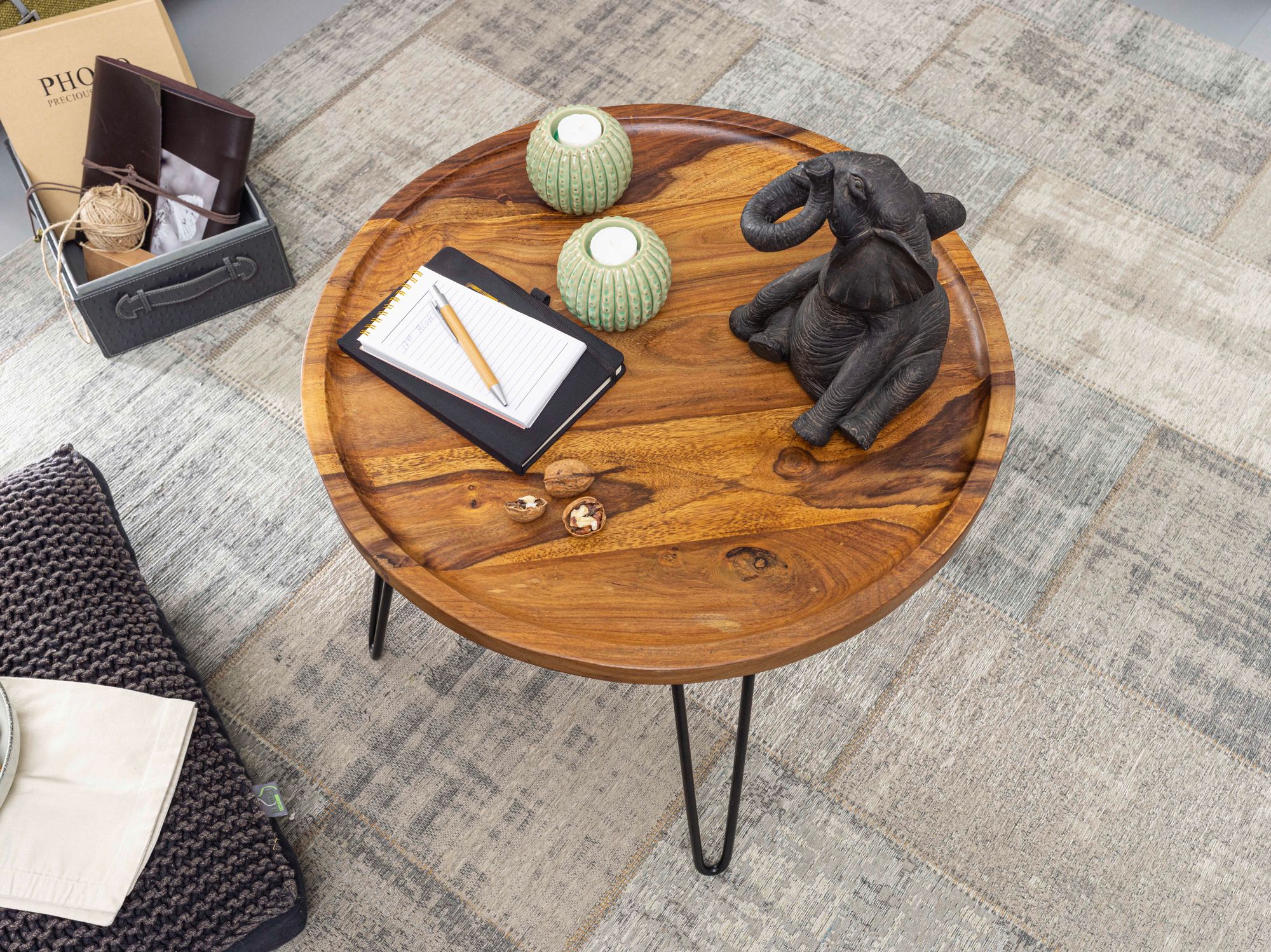 Couchtisch Skjervoy Sheesham Ø 60 × H 45 cm