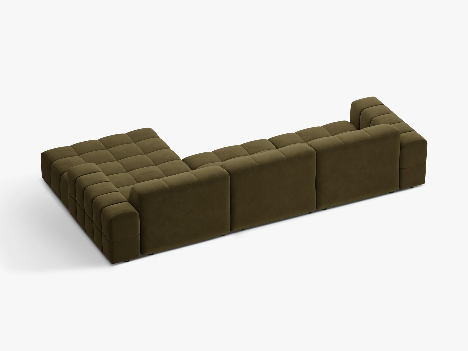 Micadoni Ecksofa Jennifer 4-Sitzer Rechts Samt Bluvel Grün