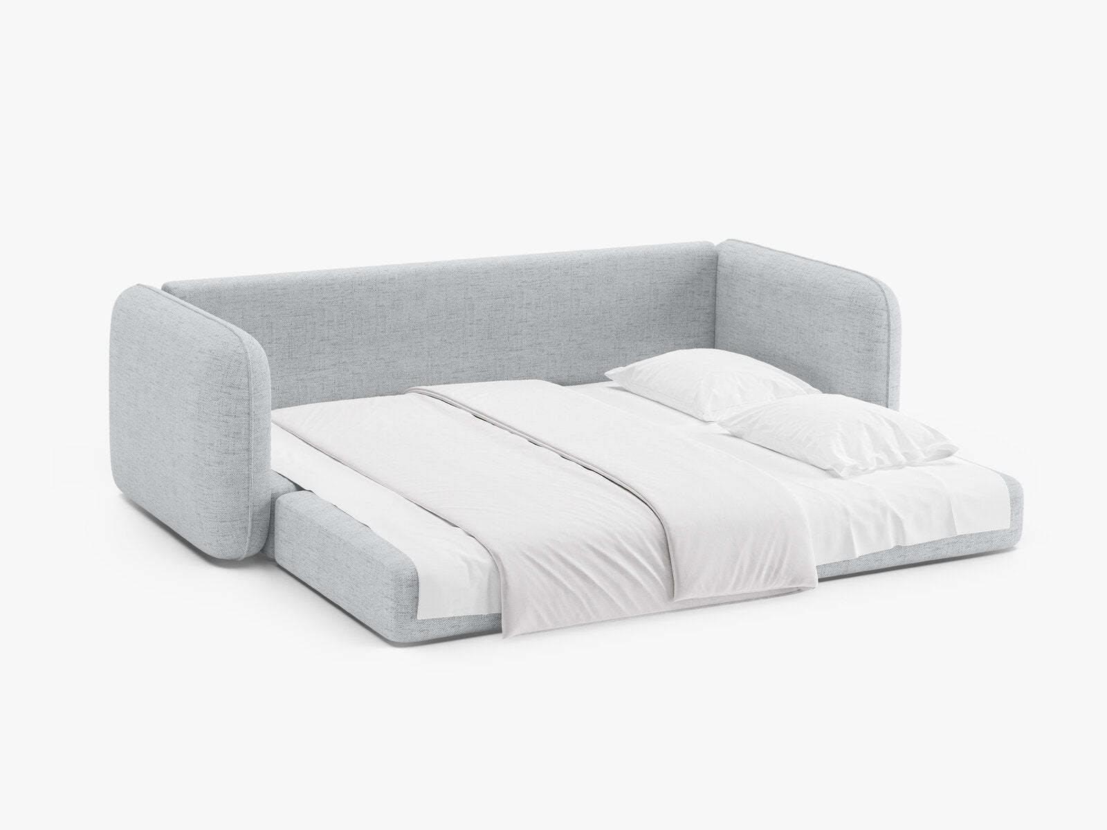 Micadoni Sofa mit Schlaffunktion Dormi 3-Sitzer Strukturierter Stoff Moly Hellgrau