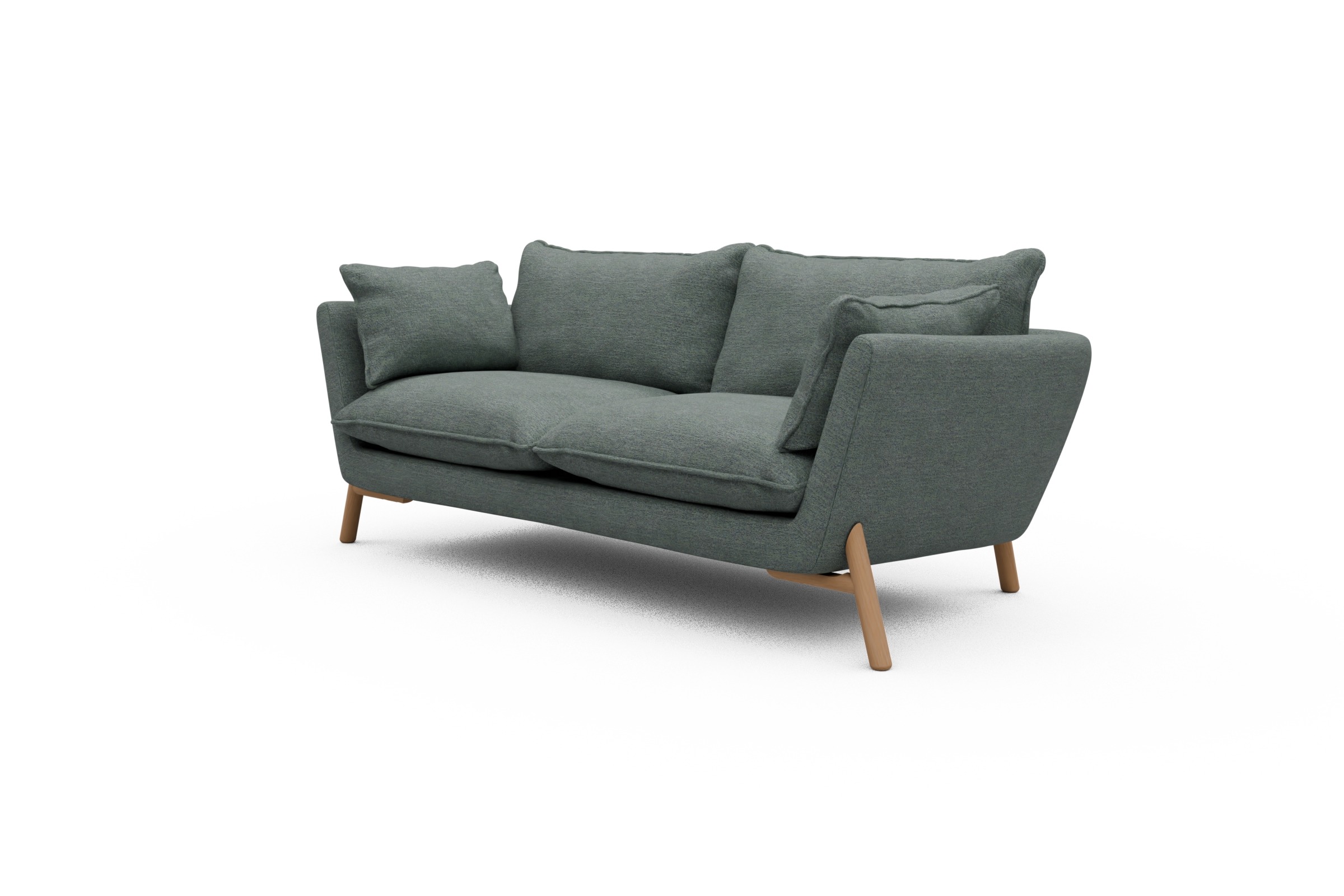 Sofa Emil PREMIUM 2-Sitzer Beinfarbe Eiche Natur Carreno-Ice-Blue