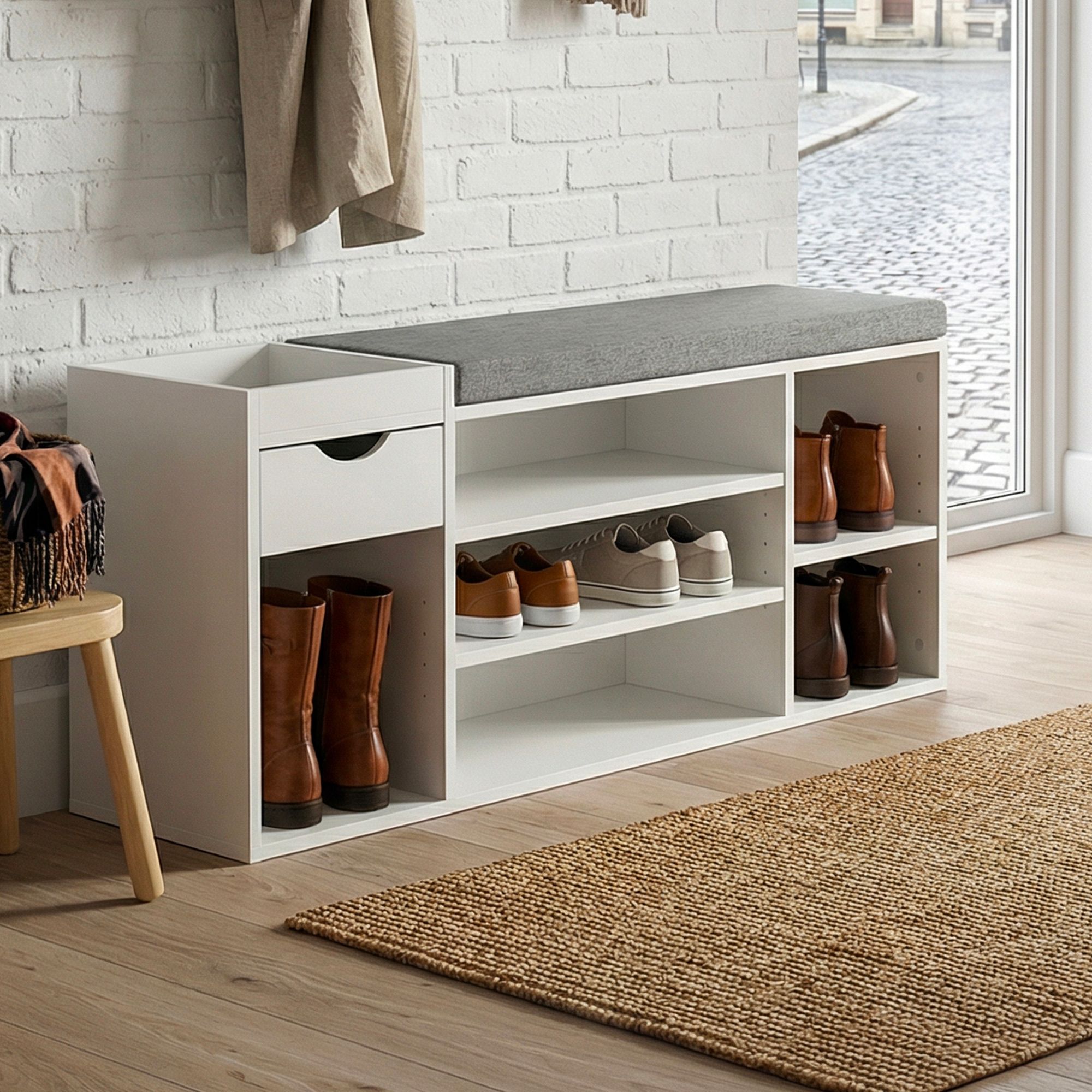 Schuhbank Tvedalen Weiß 100 × 30 × 45 cm