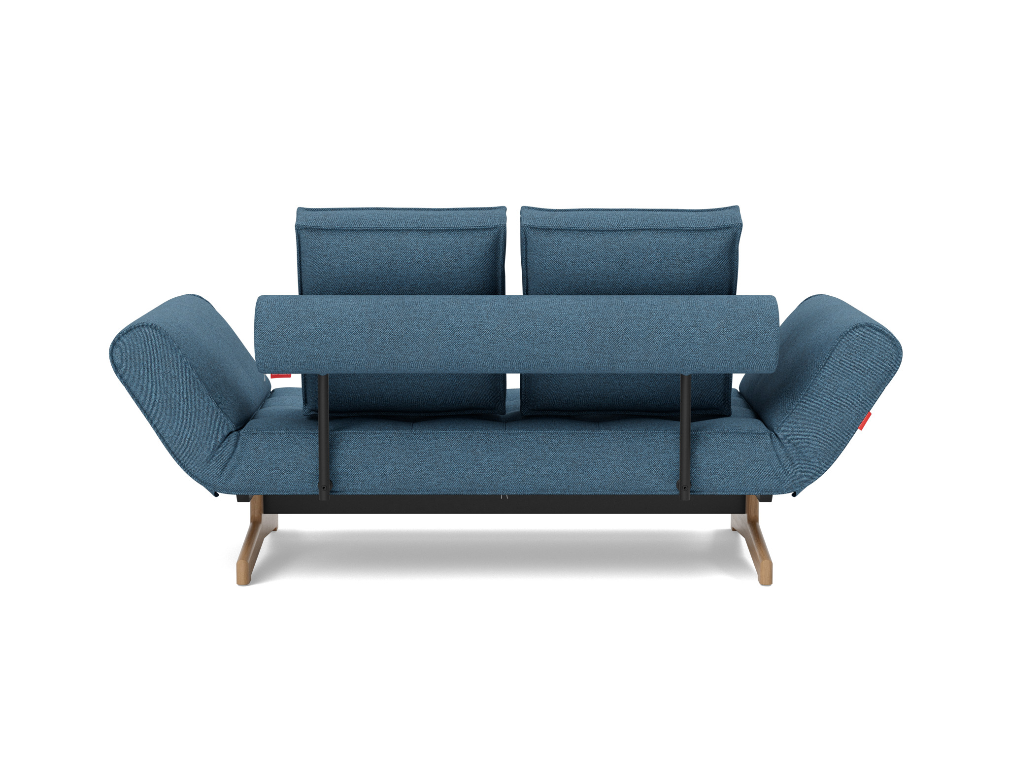 Tagesbett Ghia Strukturierter Stoff Weda 302-Weda-Blue Beine Eiche