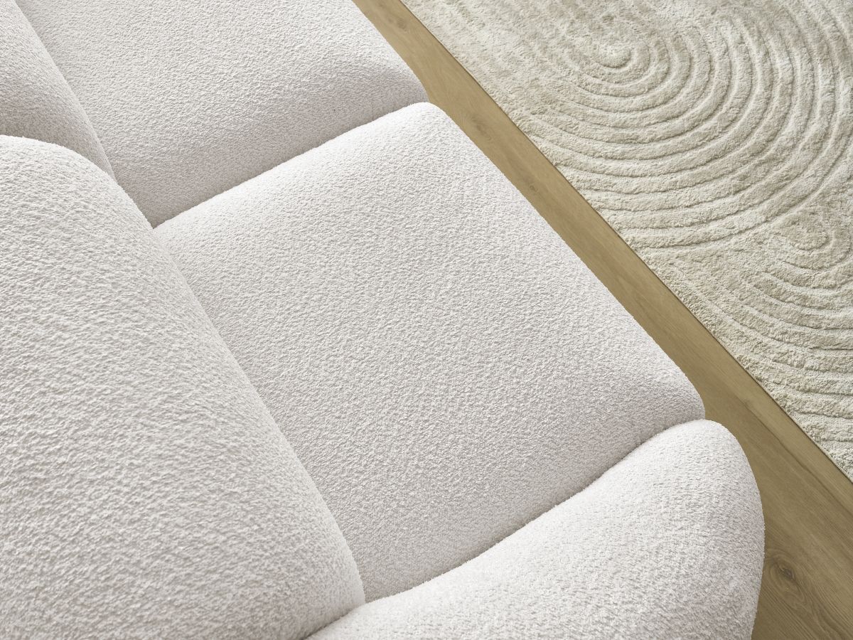 Bobochic Tina Sofa 2-Sitzer Bouclé-Stoff Weiß