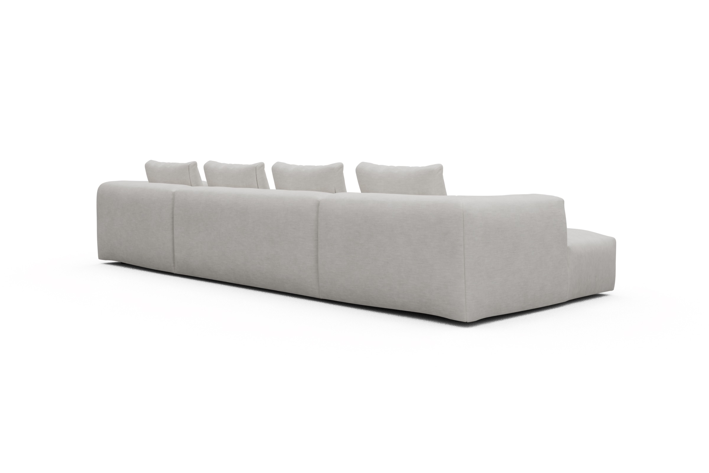 Wohnlandschaft Fred mit 2-Sitzer und Chaiselongue beidseitig Vivus-Dusty-Off-White