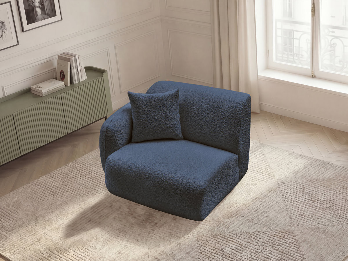 Bobochic Anda Sofamodul 1-Sitzer 104 × 103 cm Chenille Dunkelblau Ecke links
