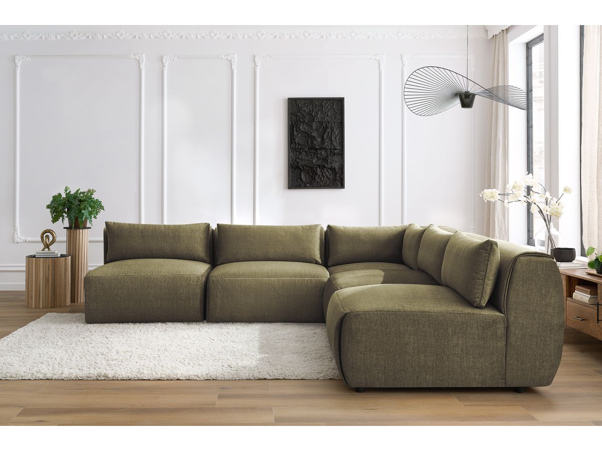 Bobochic Jeanne Ecksofa 299 × 299 cm Samt Grün