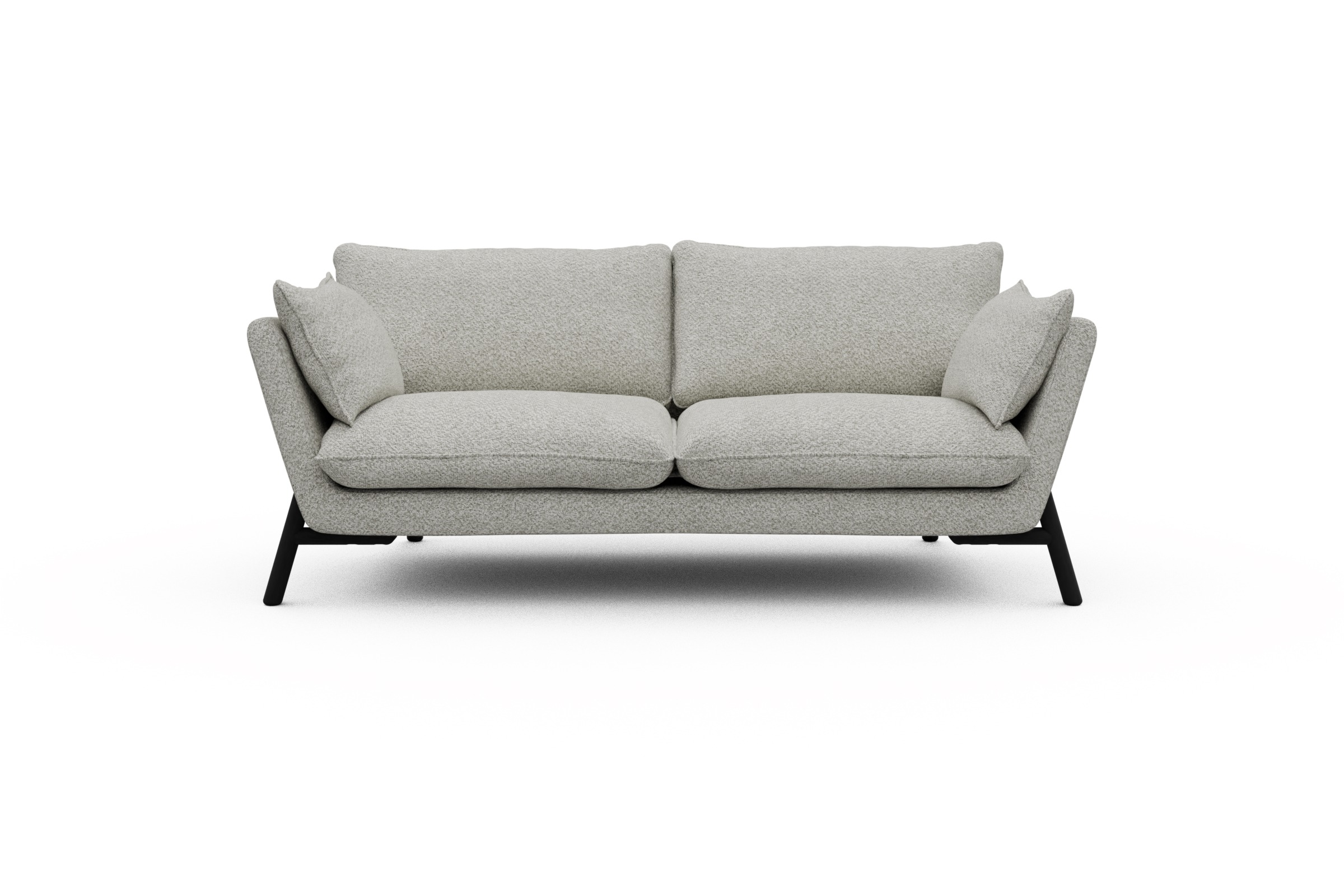 Skandi Home Sofa Emil 2-Sitzer Beinfarbe Eiche Schwarz Vanora-Warm-Sand moebelfaktor