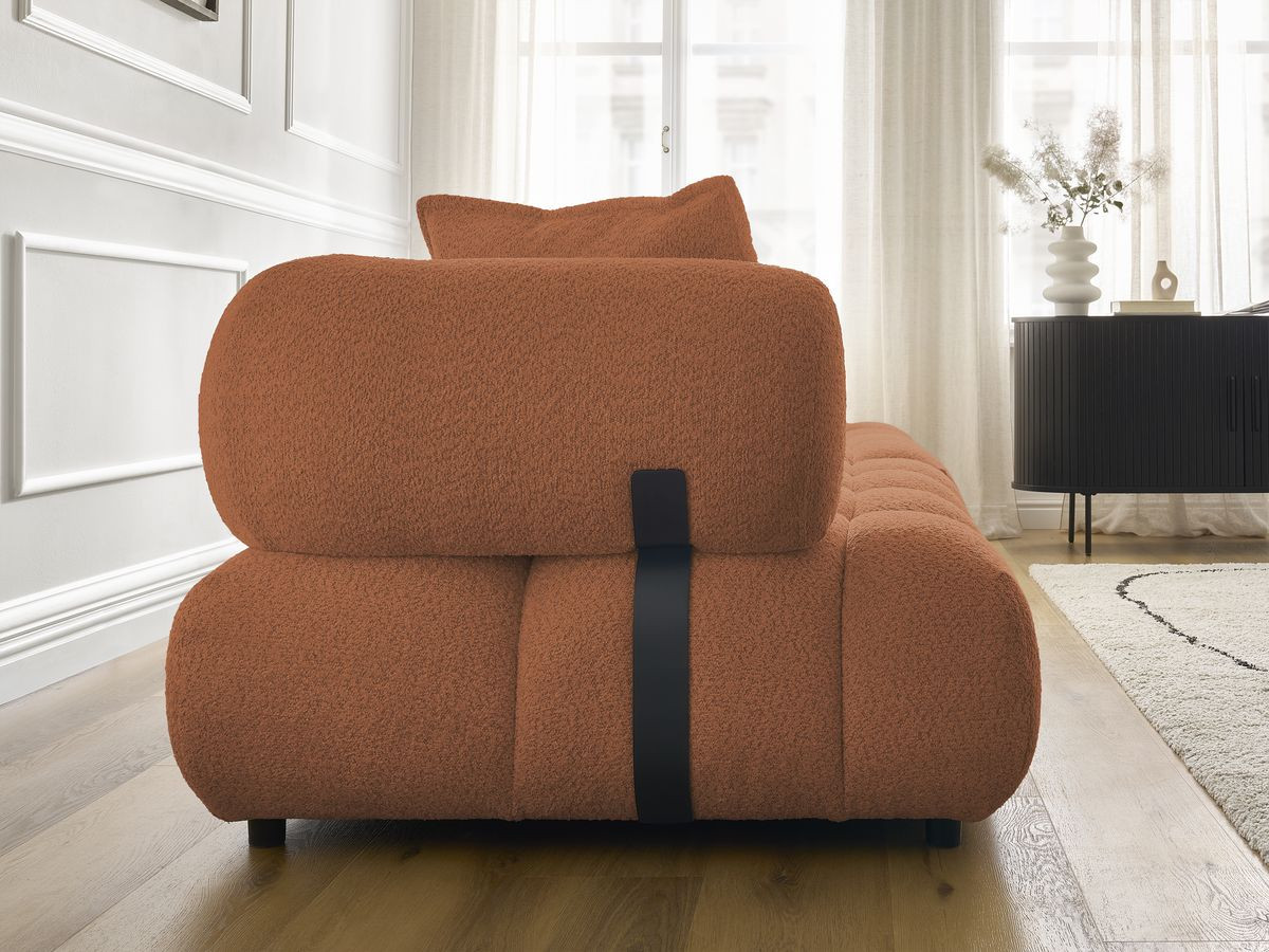 Bobochic Alya Sofa 4-Sitzer Bouclé-Stoff Orange