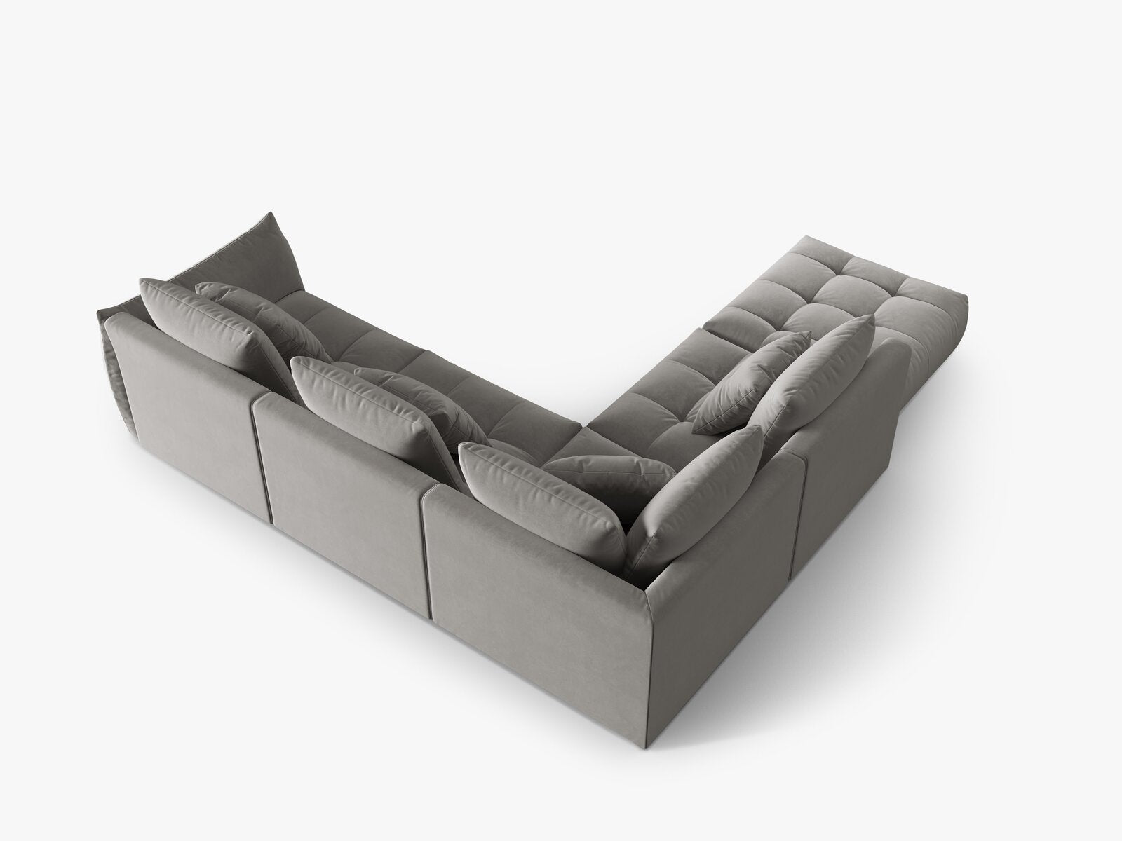 Micadoni Ecksofa Bloom 5-Sitzer Links Samt Grau